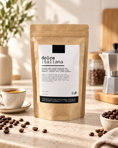 Obrázok z Čerstvo pražená zrnková káva DOLCE Italiana | 70 % Arabica 200 g